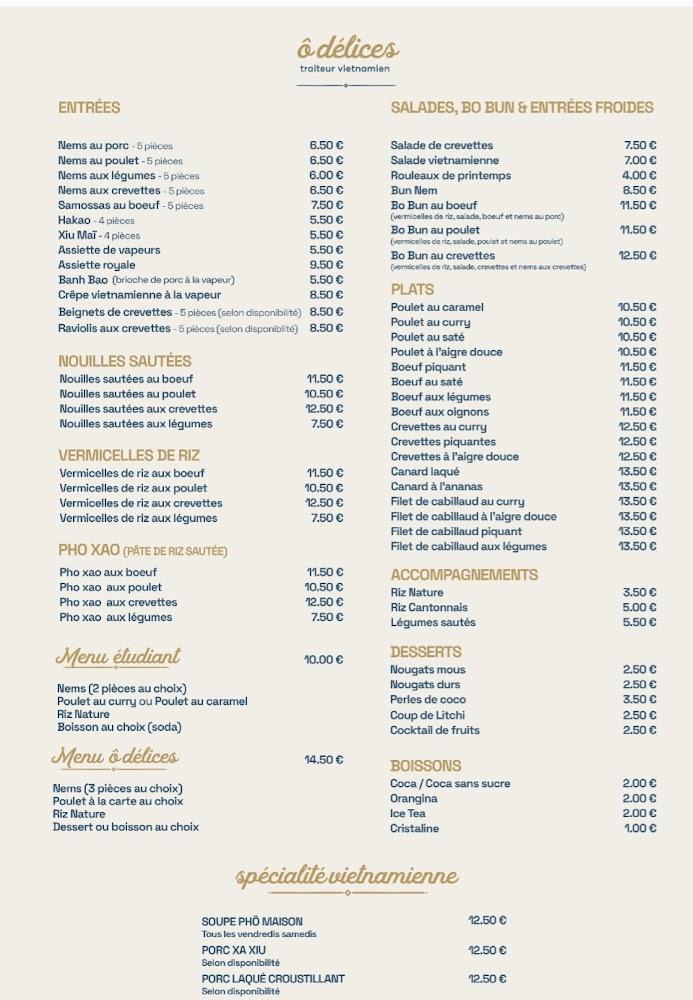 Ô DÉLICES TRAITEUR VIETNAMIEN - Menu Image 2
